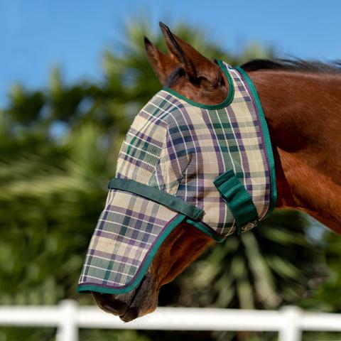 Kensington Fly Mask With Nose Cover - Medium, Atlantis Color, UV Protection & Breathable Mesh