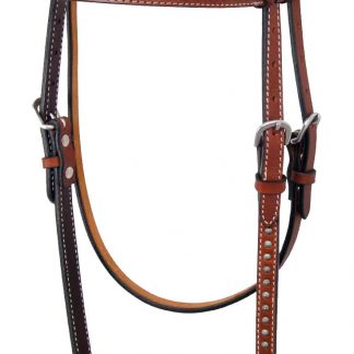 Rafter T Browband Headstall w/ Flower Spots