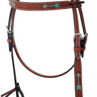 Rafter T Browband Headstall w/ Rawhide Arrow