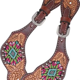 Rafter T Ladies Spur Strap w/ Beaded Inlay