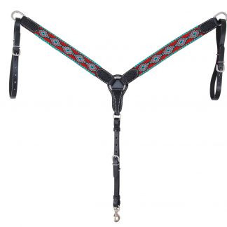 Rafter T Breast Collar w/ Embroidered Aztec
