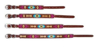 Rafter T Dog Collar - Hand Painted Aztec