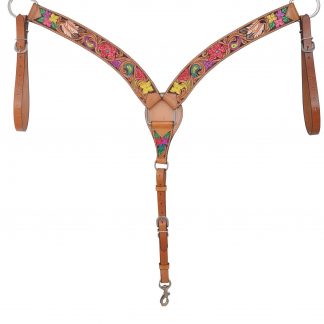 Rafter T Breast Collar w/ Multi Color Flower