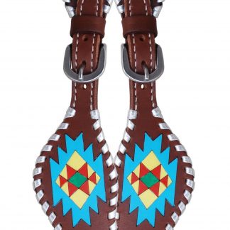 Rafter T Kids Spur Strap w/ Painted Aztec