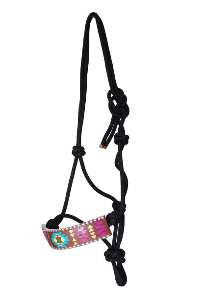 Rafter T Rope Halter w/ Painted Aztec