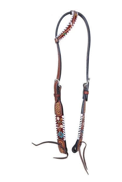 Rafter T One-Ear Headstall w/ Floral Vine